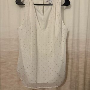 Liz Claiborne White Blouse with Gold Accents
